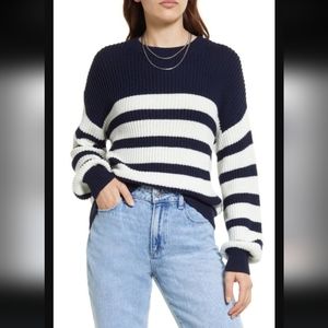 Treasure & Bond Striped Ribbed Cotton Sweater